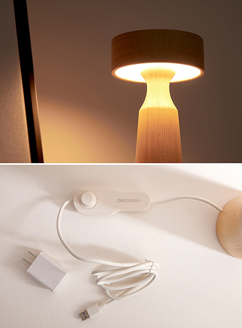 Beech wood modern table lamp product image 3