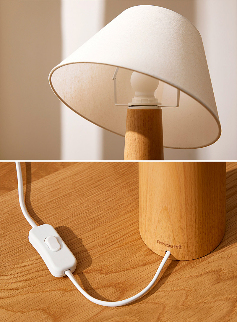 Beech wood mushroom-shaped table lamps Set of 2 product image 3