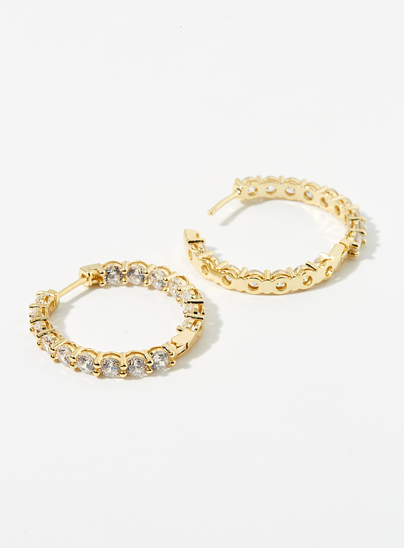 DRAE Assorted Shiny crystal hoops for women