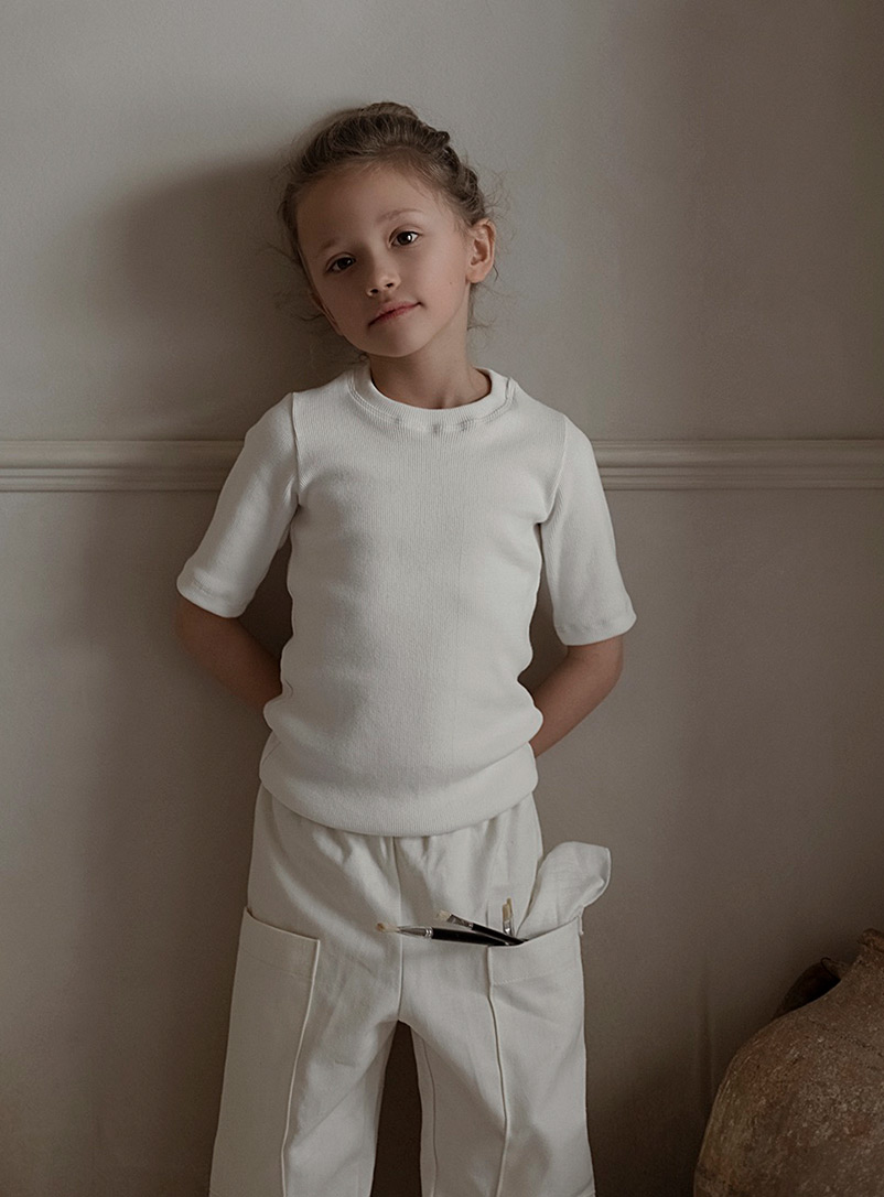 Cabane childrenswear: Le t-shirt coton biologique Enfant Beige crème