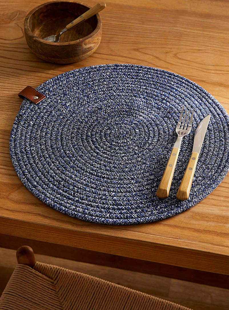 Simons Maison Patterned Blue Polychrome braided placemat