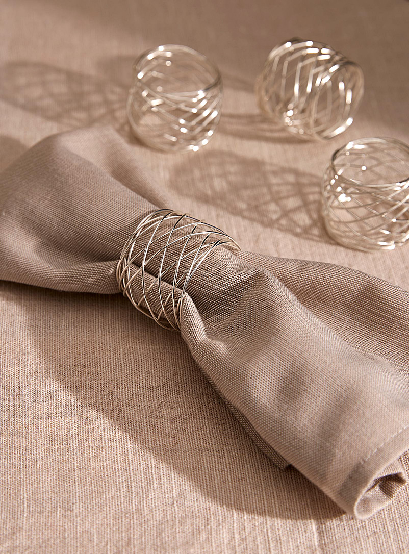 Simons Maison Silver Silver mesh napkin rings Set of 4