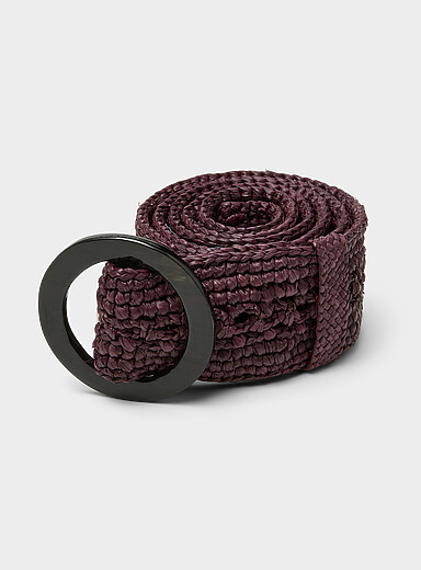 Sans Arcidet Paris Sand Wide braided raffia belt for women