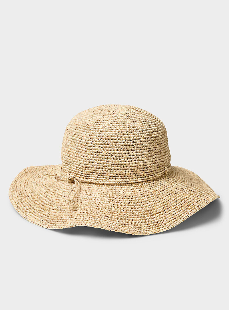 Sans Arcidet Paris: Le chapeau raphia May Ivoire - Beige cr&egrave;me pour femme