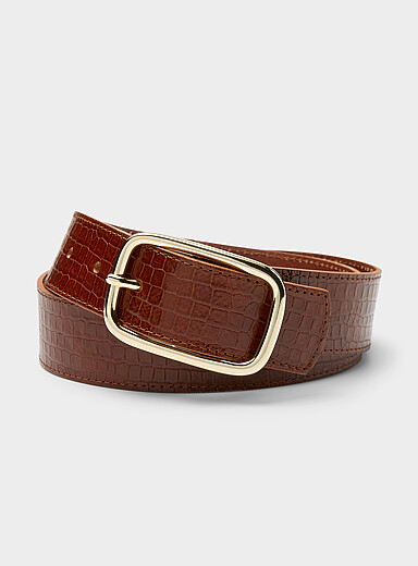 Sabin croc leather wide belt