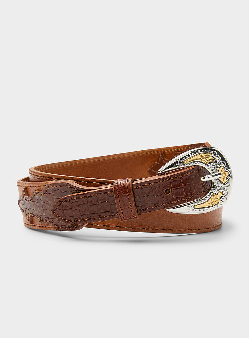 Boston Two-Tone Leather Western Belt
