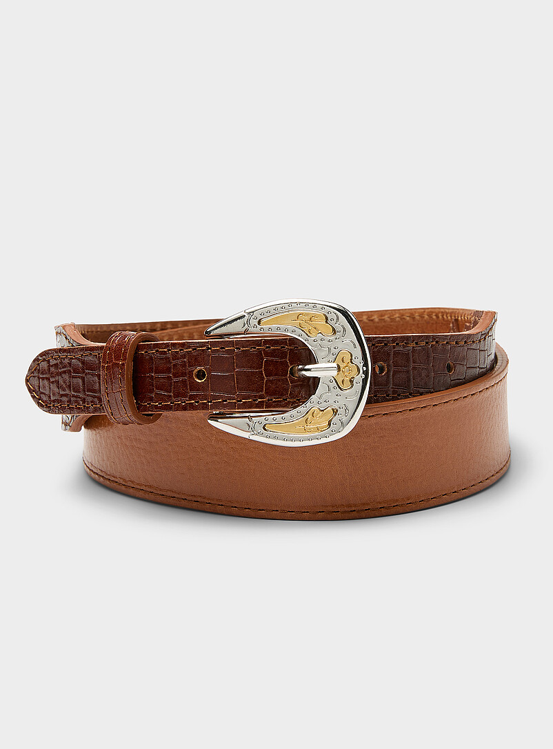 Boston two-tone leather Western belt product image 2