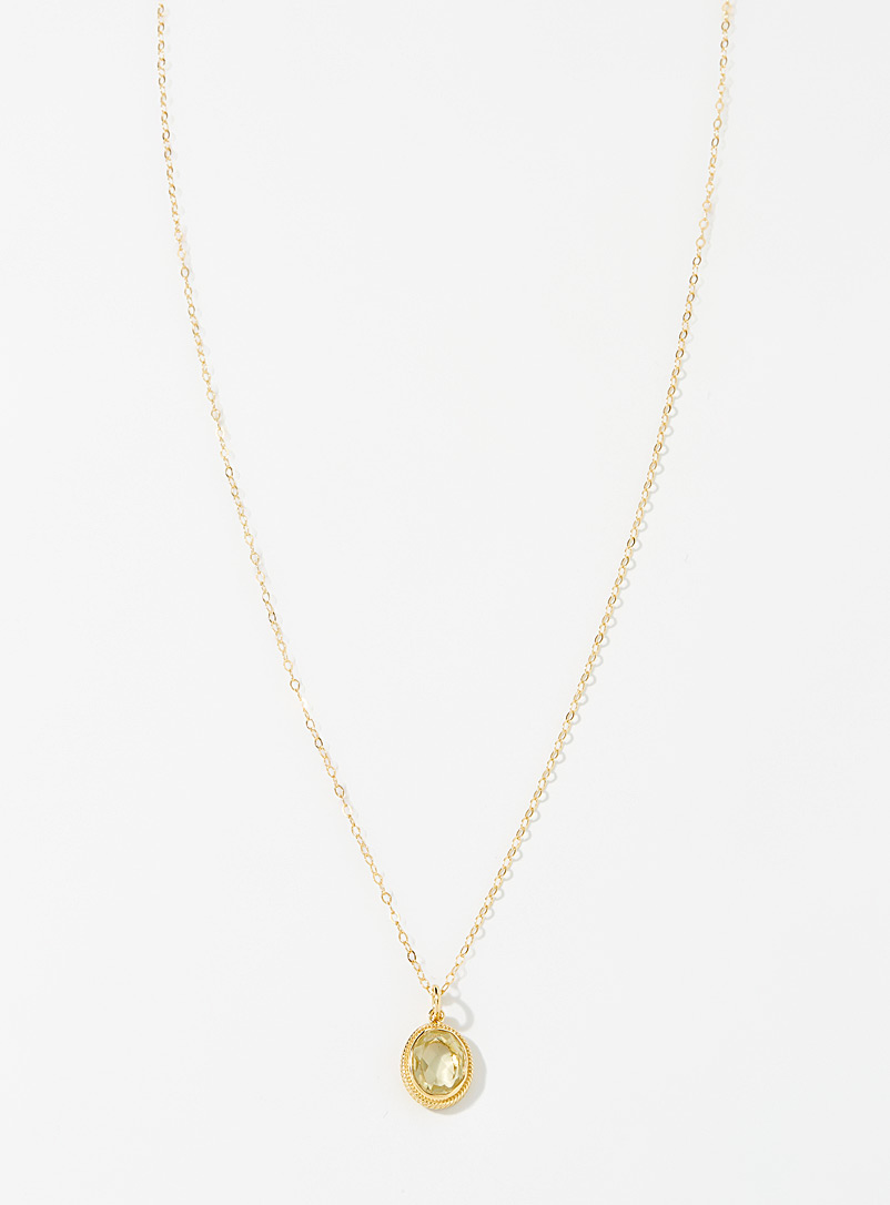 Vadi Patterned Yellow Long citrine chain for women