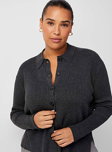 Touch of cashmere polo collar ribbed cardigan | Splendid | Shop Women's ...