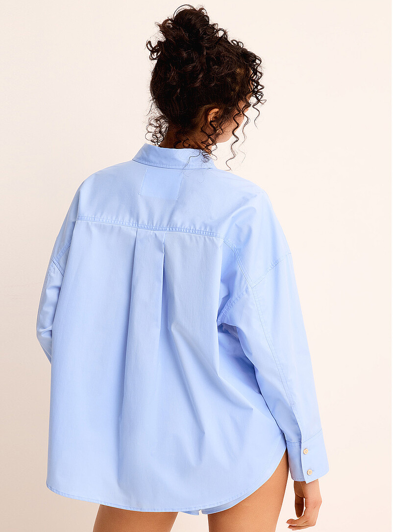 Hailey blue poplin loose folded shirt product image 3