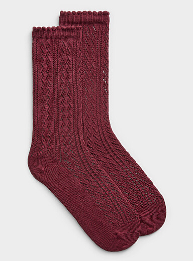 La chaussette tricot motif pointelle