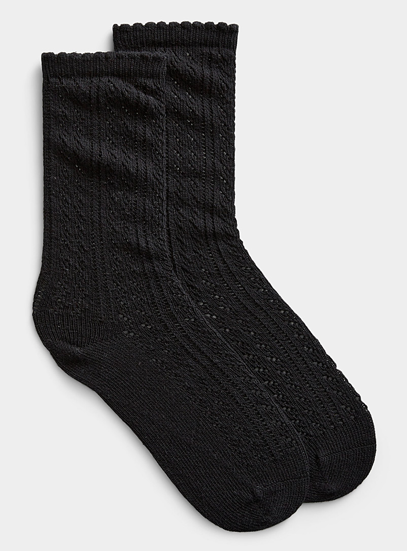 Pointelle-knit socks product image (primary)