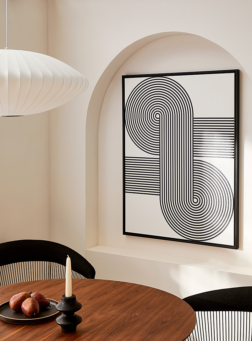 Simons Maison: La toile illusion d'optique rétro Voir nos formats offerts Blanc et noir