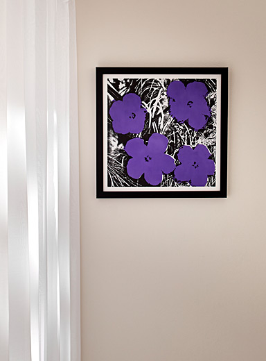Giant Art: L'affiche hibiscus satur&eacute;s Andy Warhol Violet