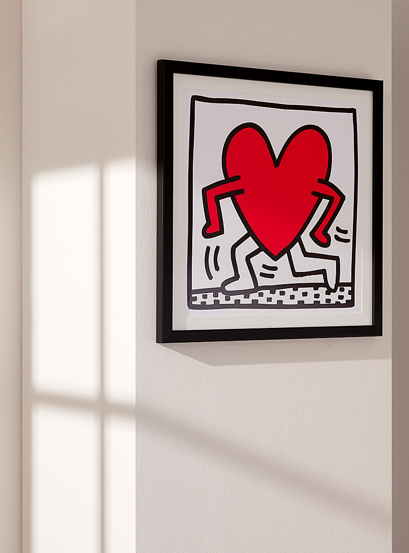 Simons Maison Red Stylized heart art print Keith Haring