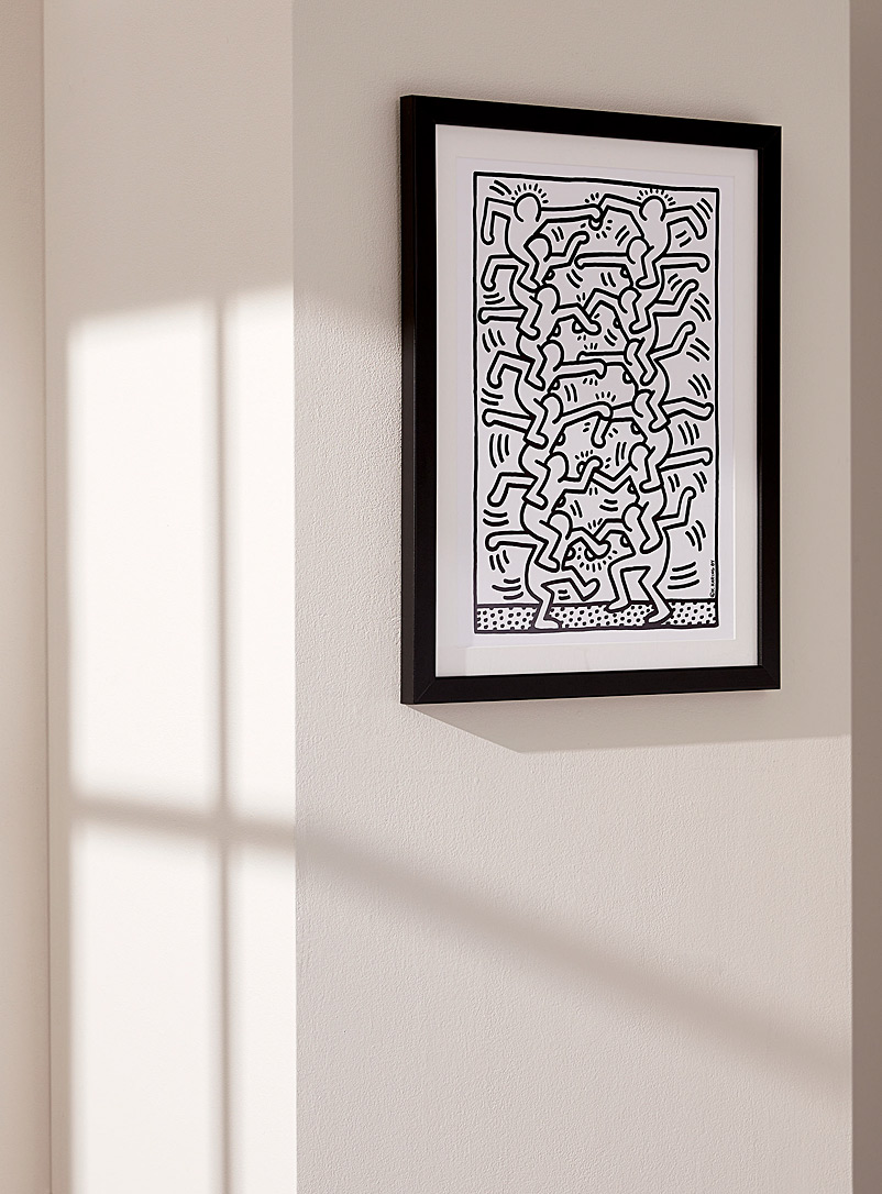 Simons Maison Black and White Modern solidarity art print Keith Haring