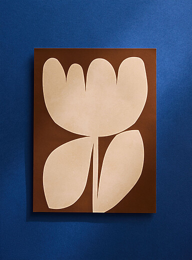Giant Art: L'affiche fleur abstraite Voir nos formats offerts Brun