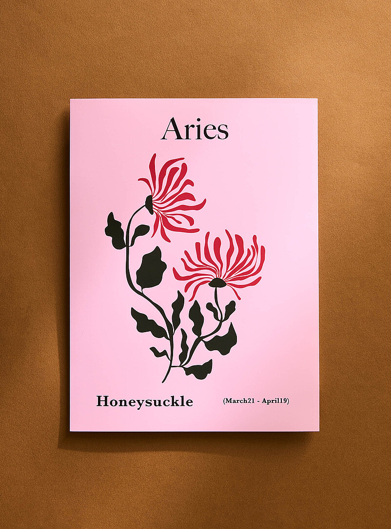 Aries floral zodiac poster See available sizes | Giant Art