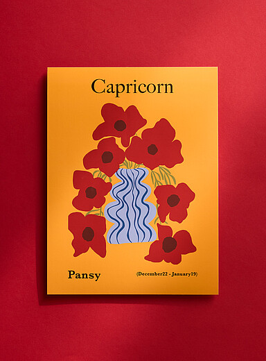 Capricorn floral zodiac poster See available sizes | Giant Art