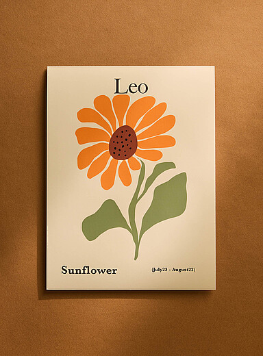 Leo floral zodiac poster See available sizes