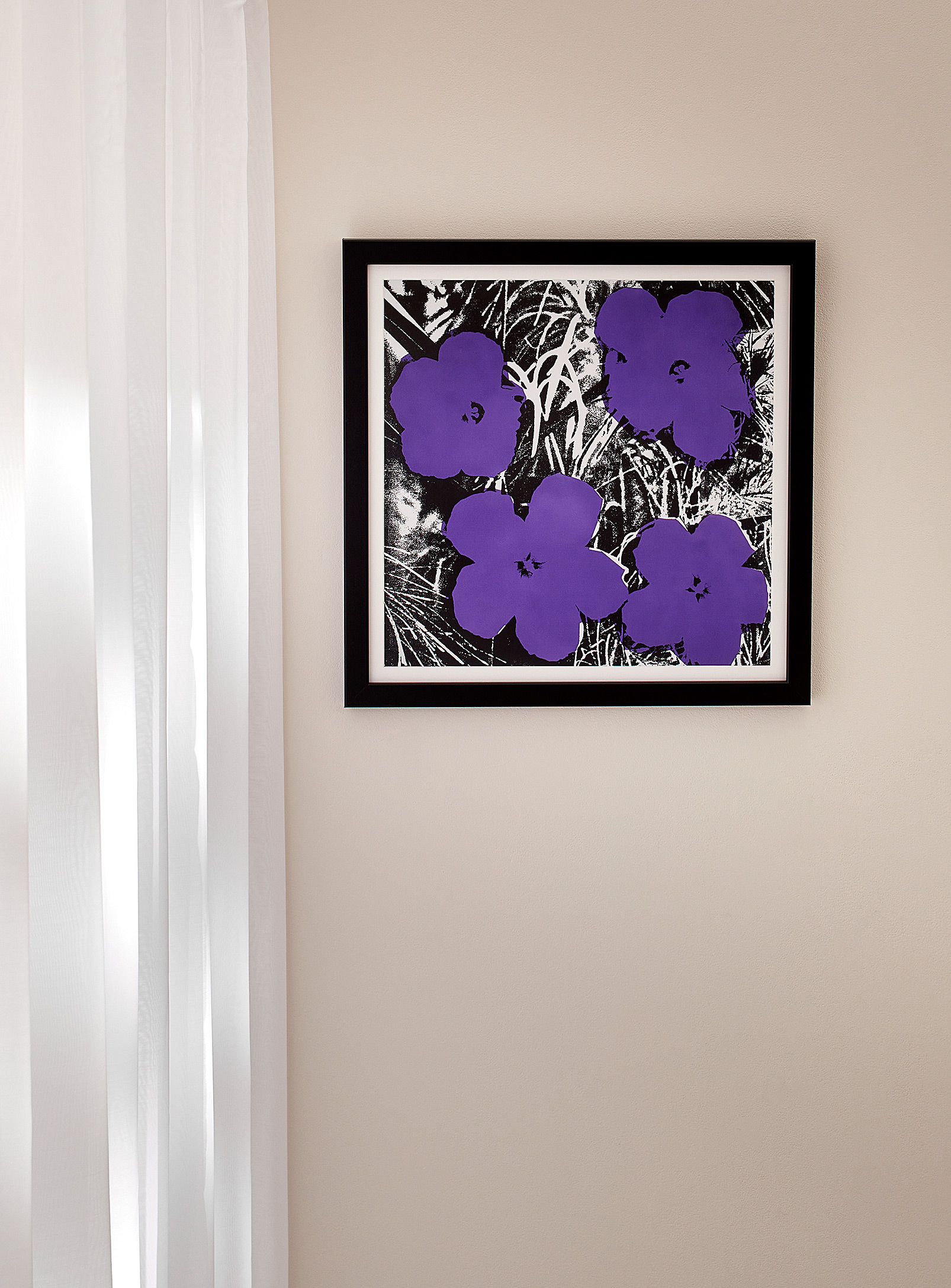 Simons Maison Saturated Hibiscus Art Print Andy Warhol In Purple
