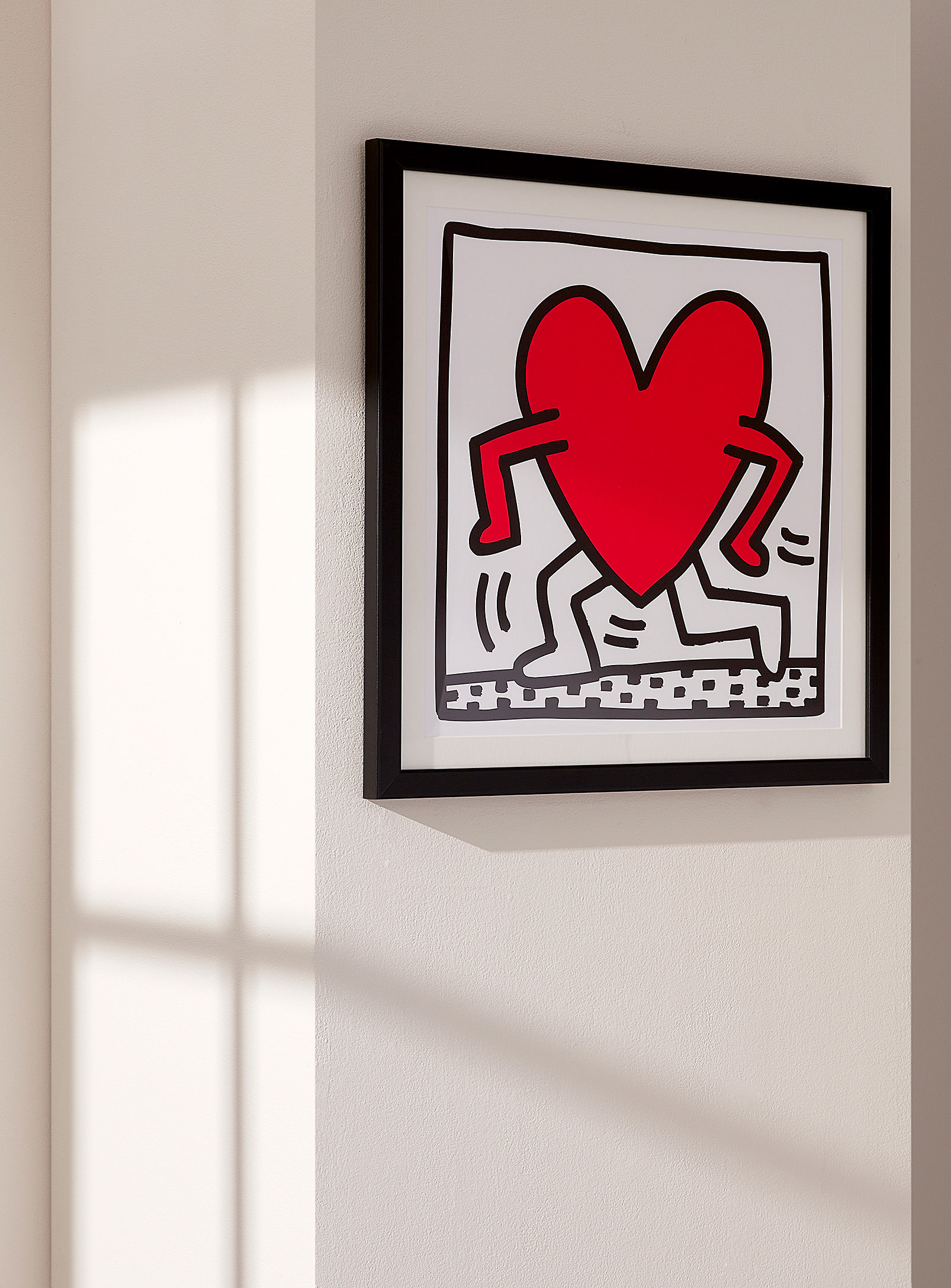 Simons Maison Stylized Heart Art Print Keith Haring In Red