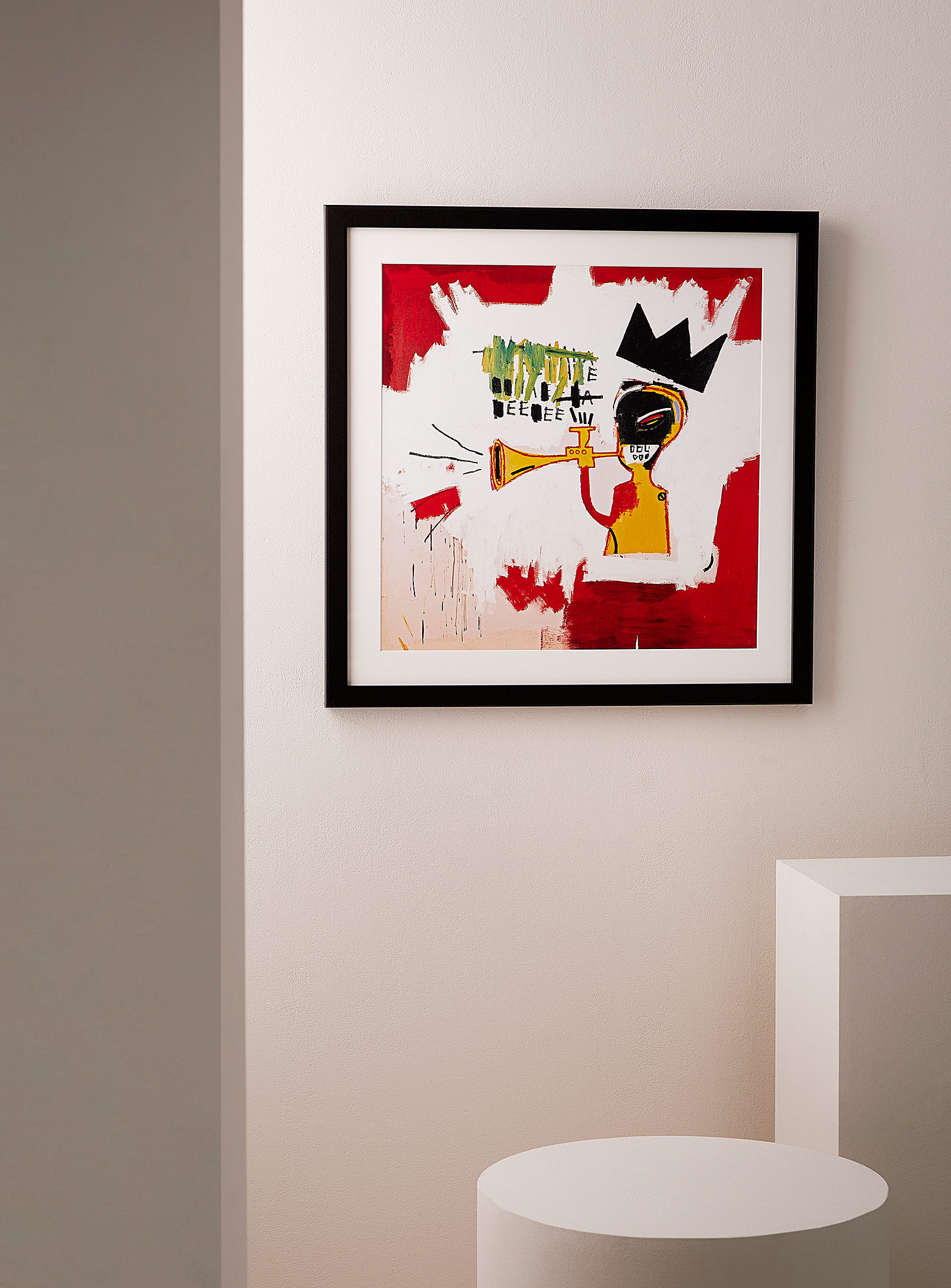 Simons Maison Trumpet Art Print Jean-michel Basquiat In Red