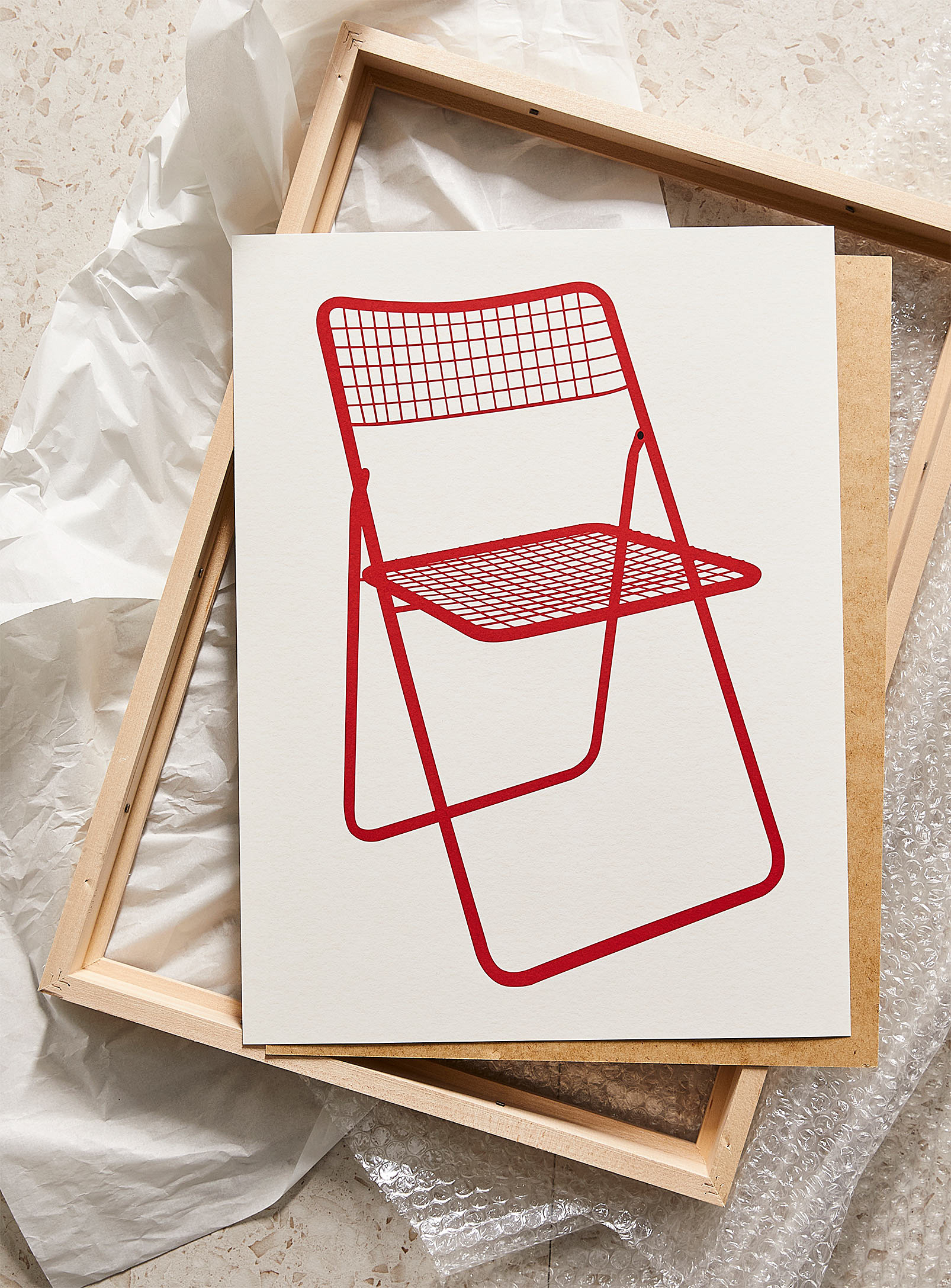 Simons Maison Ted Net Chair Art Print See Available Sizes In Red