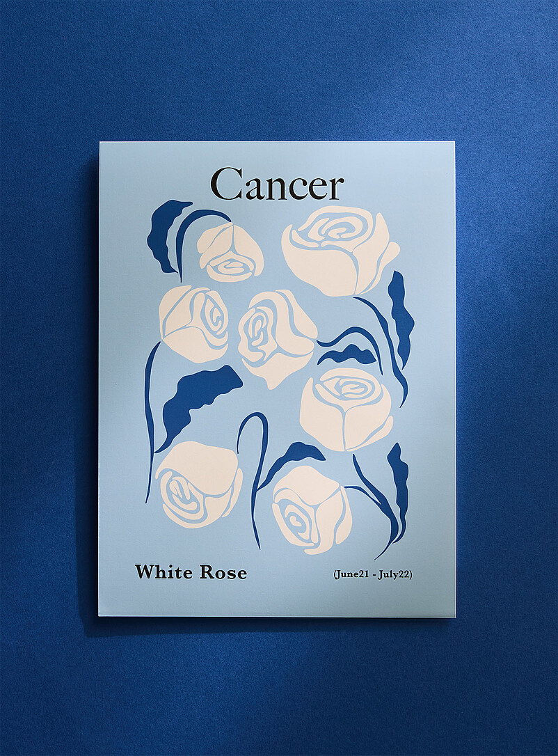 Cancer Floral Zodiac Poster See Available Sizes