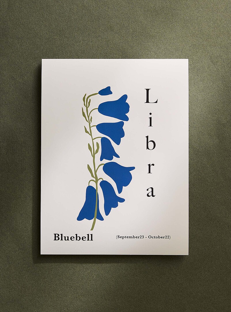 Libra Floral Zodiac Poster See Available Sizes