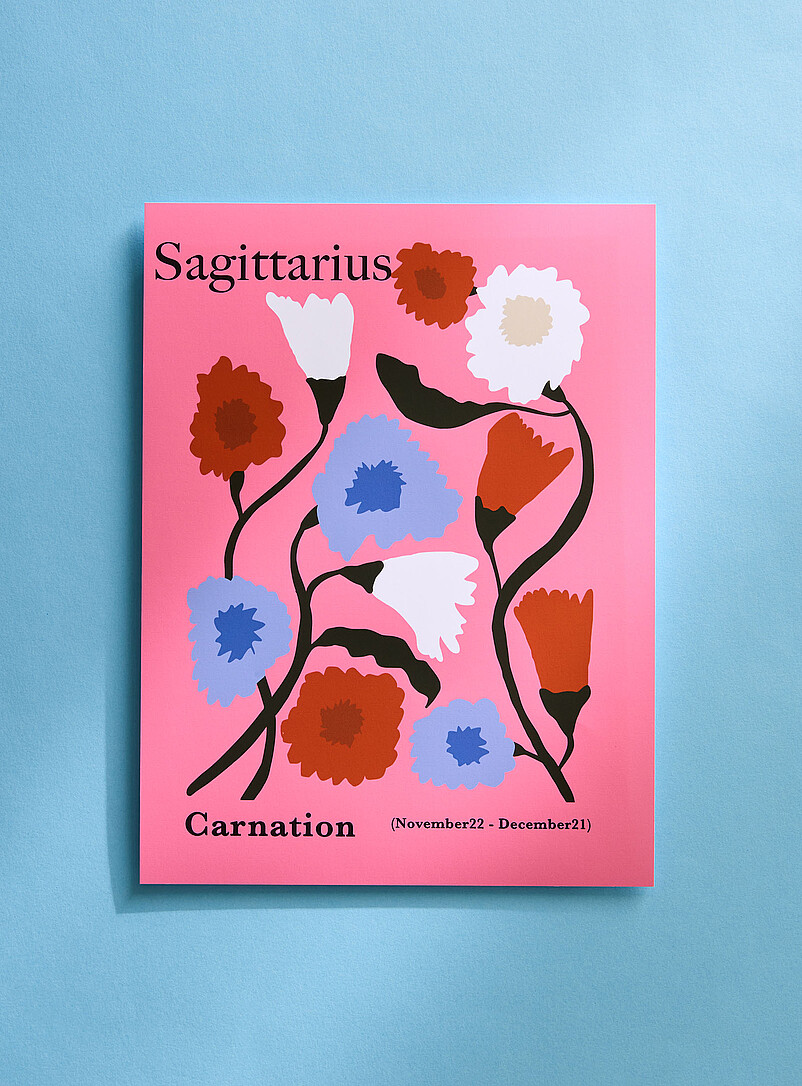 Sagittarius Floral Zodiac Poster See Available Sizes
