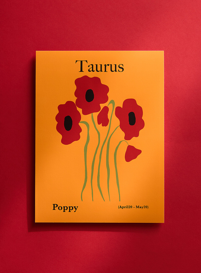 Taurus Floral Zodiac Poster See Available Sizes