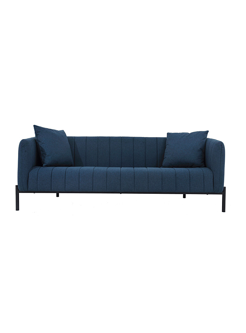 Moe's Blue Jaxon fluted Couch