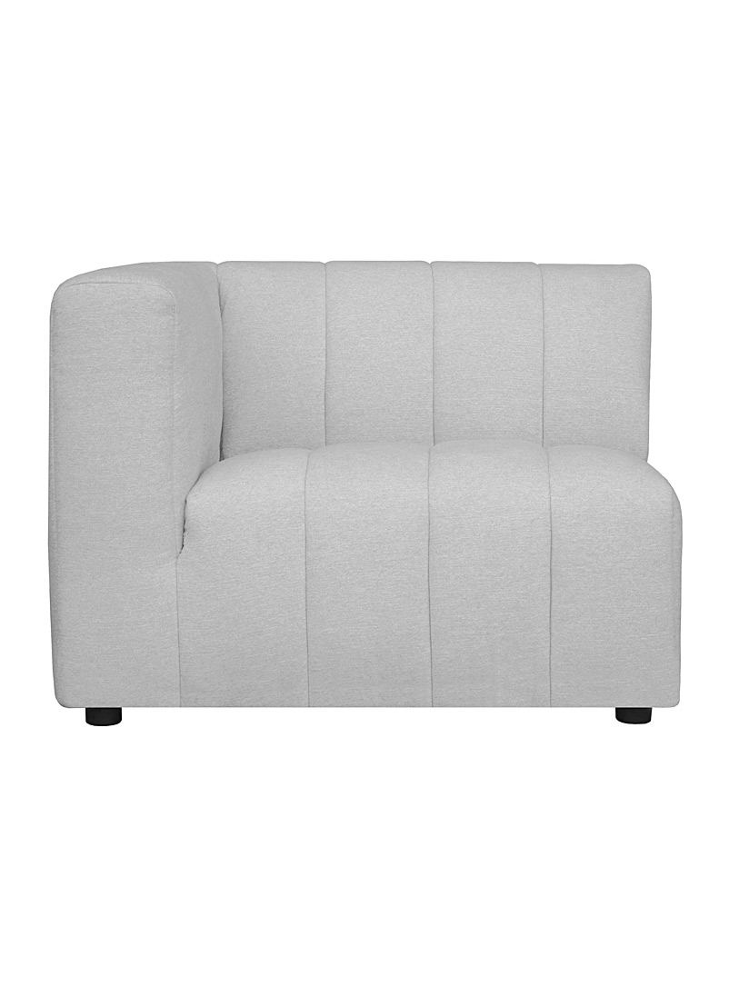 Moe's Grey Lyric quilted modular chair Left side