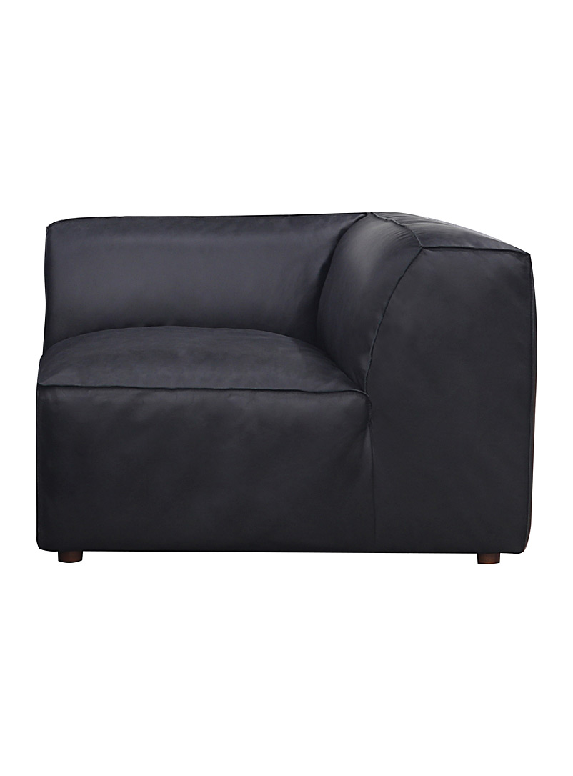 Moe's: Le fauteuil modulable en cuir Form Unité de coin Noir