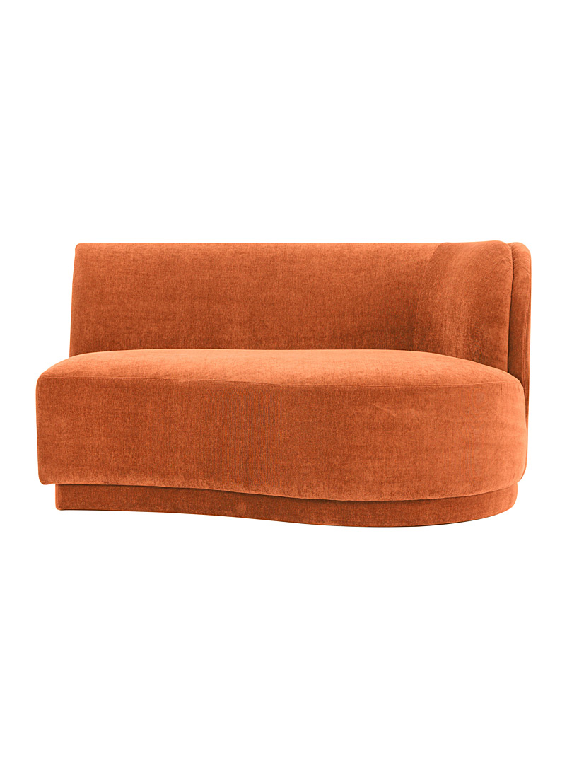 Moe's Dark Orange Yoon two-seater modular sofa Right side