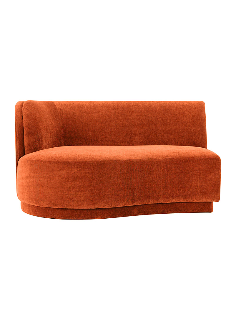 Moe's Dark Orange Yoon two-seater modular sofa Left side