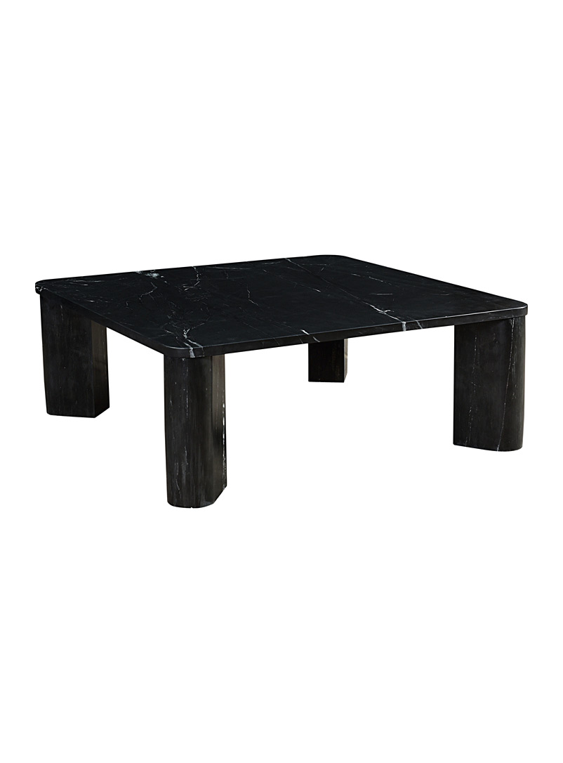 Moe's Home Collection Black marble Segment marble and oak coffee table