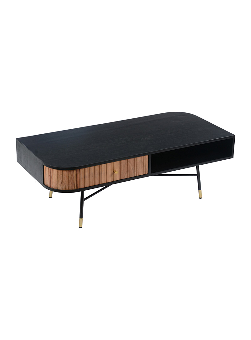 Moe's Home Collection Black Bezier wood and metal coffee table