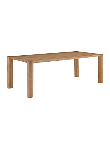 Post natural oak wood small dining table
