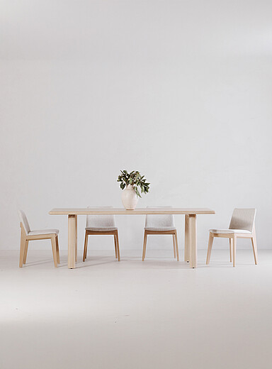 Ash wood Malibu rectangular dining table