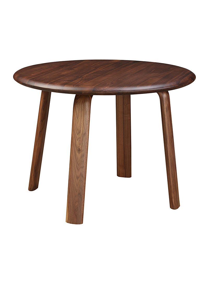 Moe's Brown Malibu walnut wood round dining table