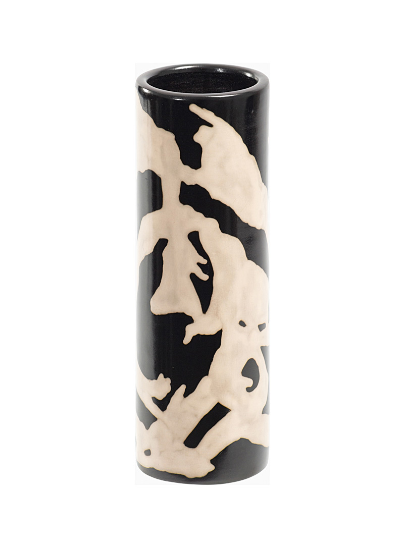 Moe's Home Collection Black and White Altitude abstract flowers vase