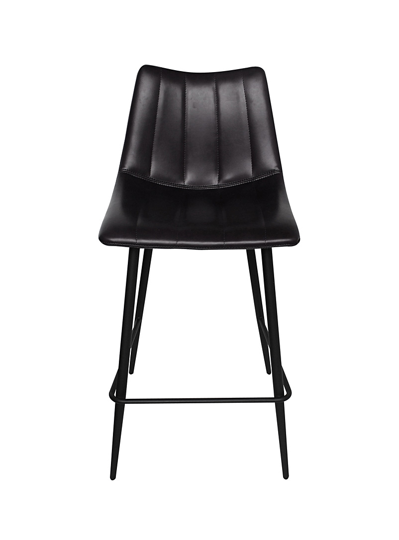 Moe's Home Collection Black Alibi faux-leather counter stool