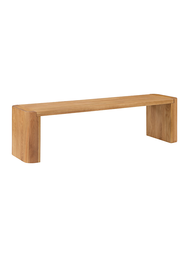 Moe's Home Collection Light brown wood Post natural-finish oak wood bench