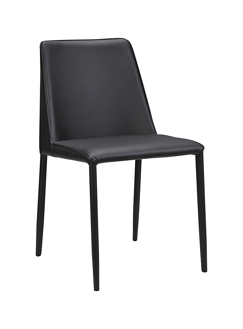 Moe's Home Collection Black Nora vegan leather black kitchen chairs Set of 2