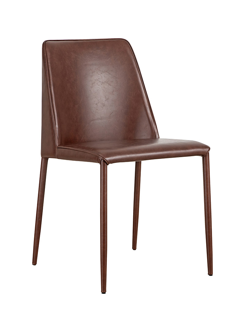 Moe's Home Collection Brown Nora faux-leather cherry kitchen chair Set of 2
