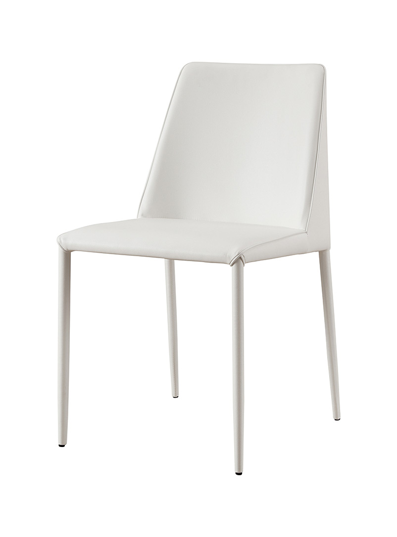 Moe's Home Collection White Nora faux-leather white kitchen chair Set of 2