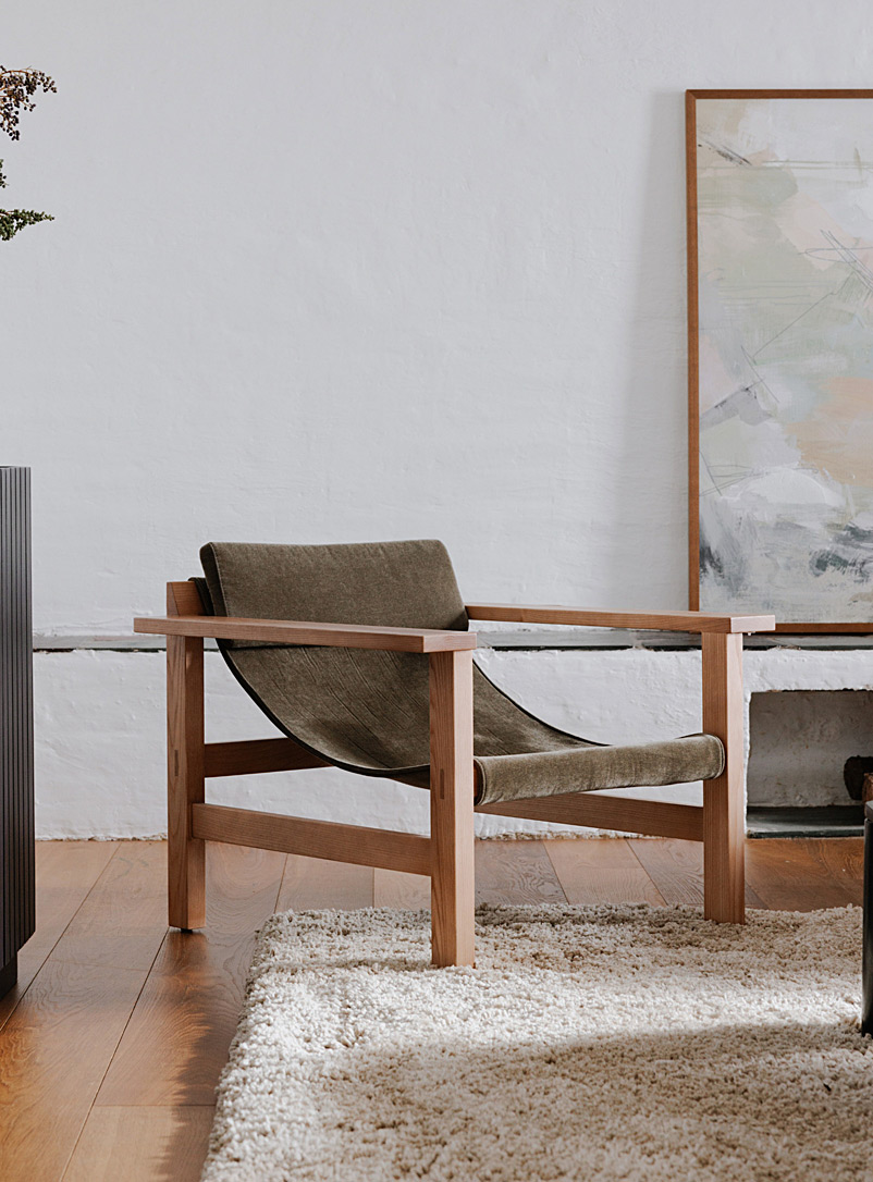 Moe's Home Collection: Le fauteuil lounge minimaliste Annex Vert assorti