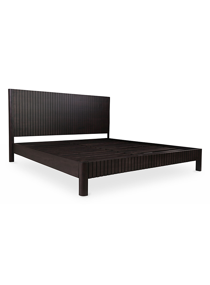 Moe's Home Collection Black Povera black wood grooved bed frame See available sizes